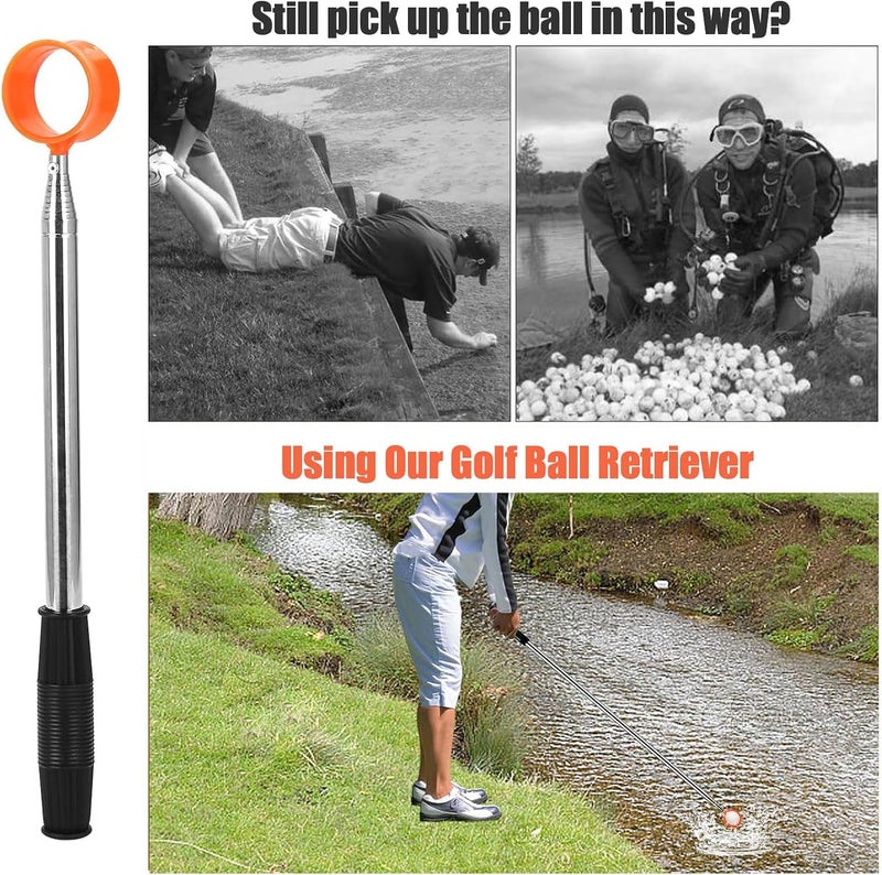 Gihunk Golf Ball Retriever Telescopic, 12Ft Aluminum Alloy Golf Ball Retriever for Water, Ball Retriever Tool Golf Ball Grabber, Telescopic | Two-Sided | Easy Grab Ball | Golf Gifts for Men & Golfers - Image 4